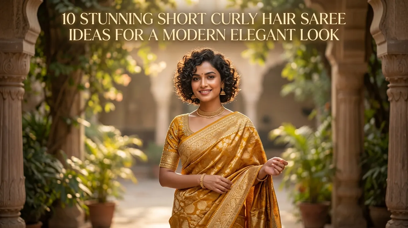 10 Short Curly Hair Hairstyle For Saree Ideas For Today