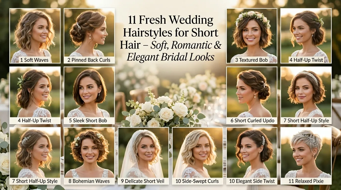 11 Fresh Wedding Hair Down Short Length Ideas