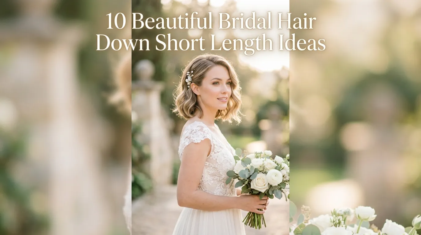 10 Beautiful Bridal Hair Down Short Length Ideas