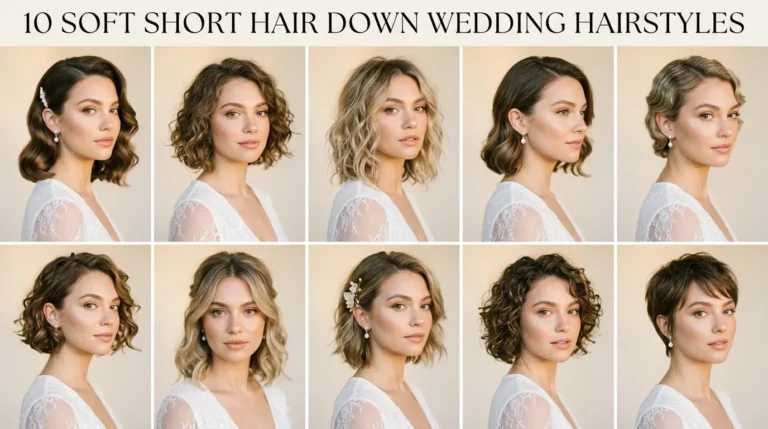 10 Soft Short Hair Down Wedding Ideas