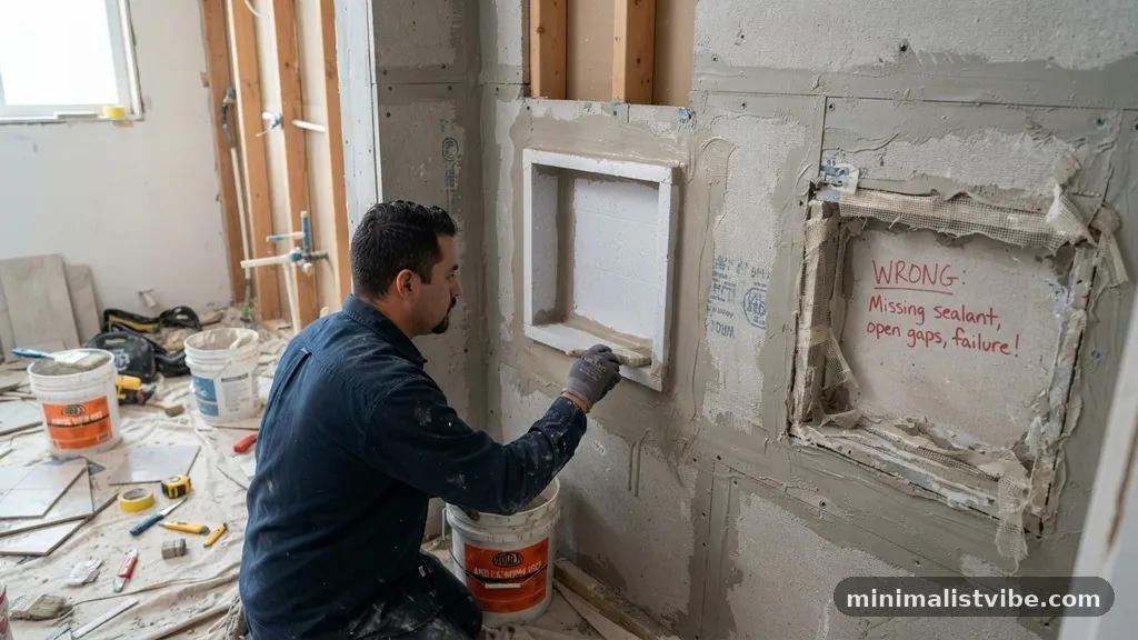 Common Mistakes to Avoid - How to Waterproof Behind a Pre-Fab Foam Shower Niche Insert
