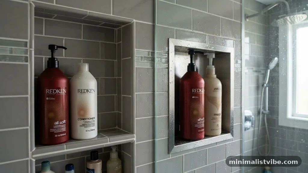 Evaluate Pre-Fabricated vs Custom Built - Can a Shower Niche Fit Tall 32-Ounce Shampoo Pump Bottles?