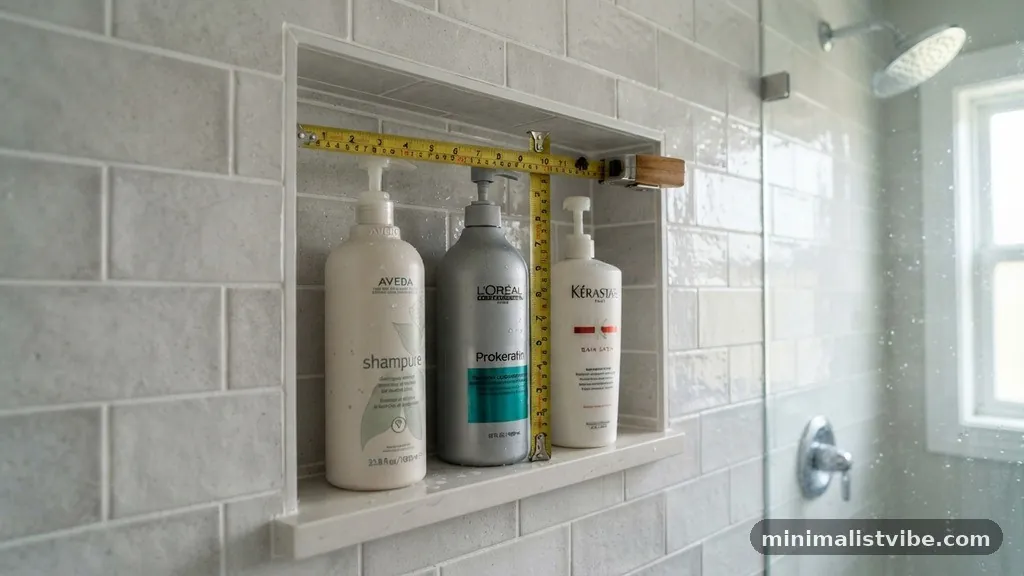 Measure Your Existing Shampoo Containers - Can a Shower Niche Fit Tall 32-Ounce Shampoo Pump Bottles?