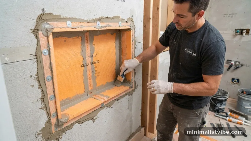 Waterproofing Every Corner and Seam - How to Waterproof Behind a Pre-Fab Foam Shower Niche Insert