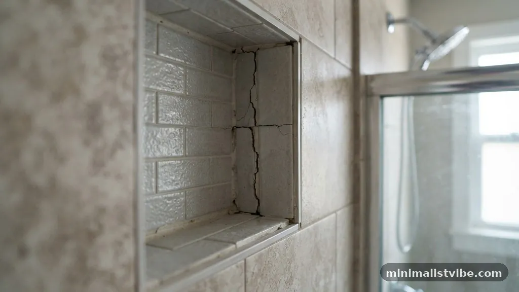 Why Did the Tile Grout Crack Inside the Corner of the Shower Niche?